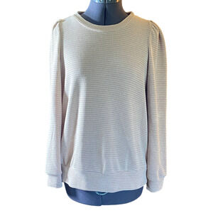 Boho Chenault Soft Womens M Sweater Oatmeal Textured Cottage Design Top